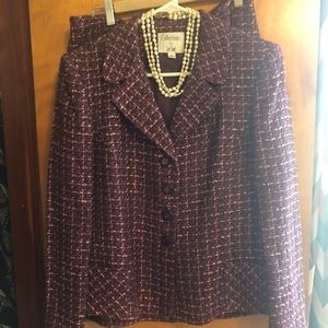 Purple tweed suit w/ skirt